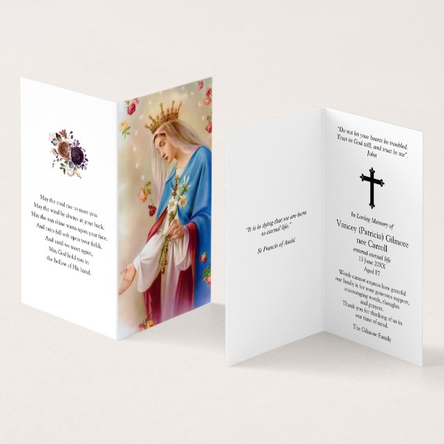 Katholische Gebetskarte | Rosaries Visitenkarten (Innenseite und Außenseite)