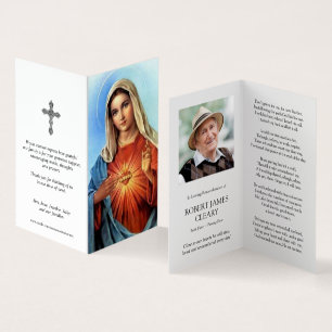 Katholische Gebetskarte   Sacred Heart Mary