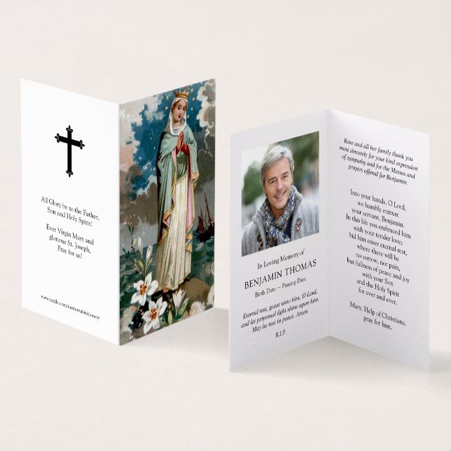 Katholische Gebetskarte | Stella Maris (Innenseite und Außenseite)