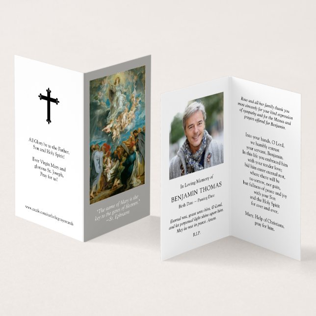 Katholische Gebetskarte | Szenario & Krönung Visitenkarten (Innenseite und Außenseite)