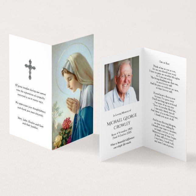 Katholische Gebetskarte | Vierge au Chapelet Visitenkarten (Innenseite und Außenseite)