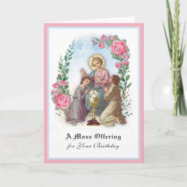 Katholische Geburtstagsmesse, die Jesus Eucharist  Karte (Vorderseite)