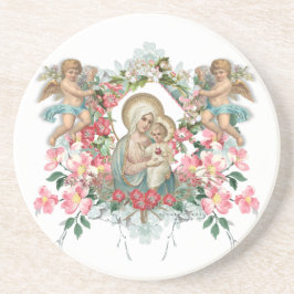 Katholische gesegnete Jungfrau Mary Baby Jesus Flo Getränkeuntersetzer