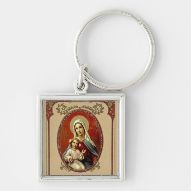 Katholische gesegnete Jungfrau Mary Baby Jesus Schlüsselanhänger (Vorne)
