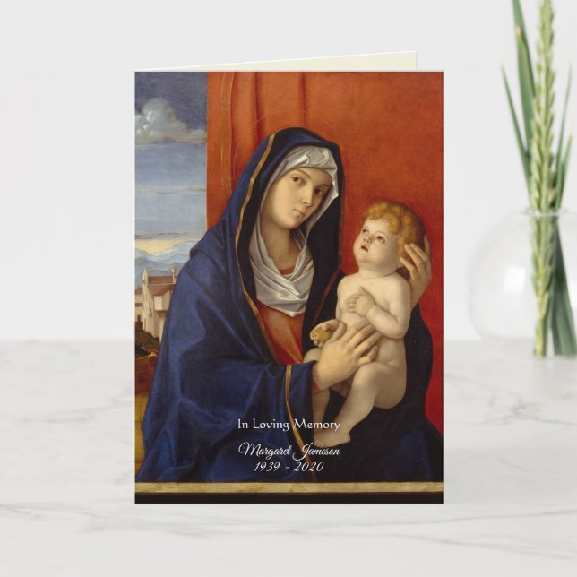Katholische gesegnete Jungfrau Mary Jesus Beerdigu Karte (Vorderseite)