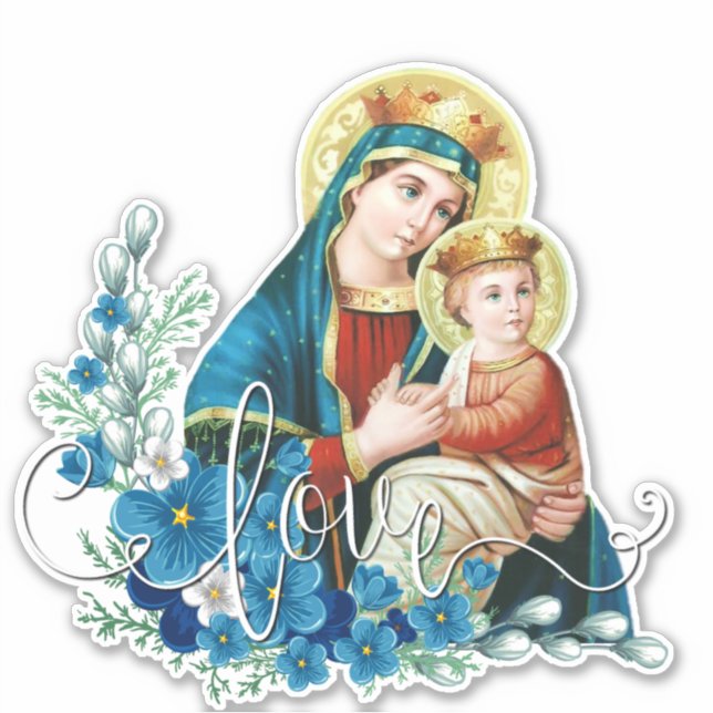 Katholische gesegnete Jungfrau Mary Jesus Religiou Aufkleber (Vorderseite)