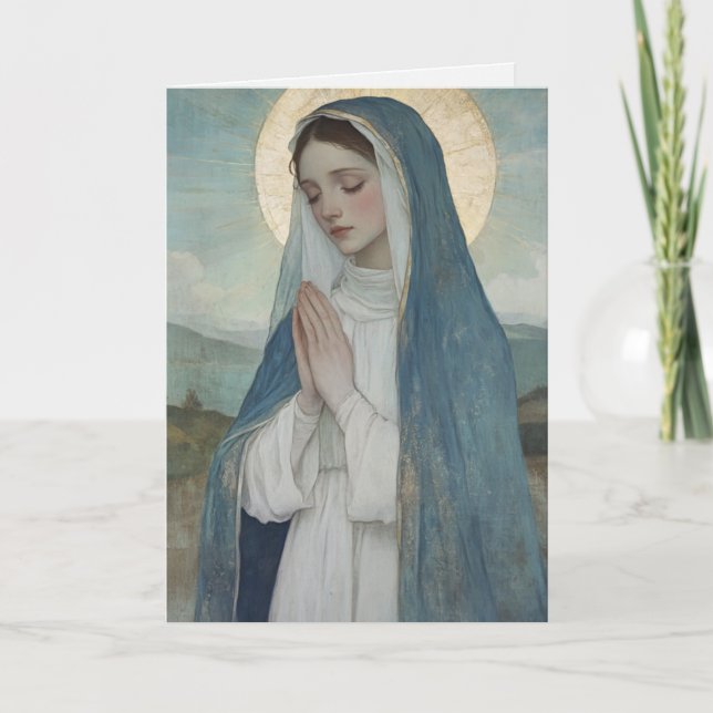 Katholische "Gesegnete Mary Religious Birthday Car Karte (Vorderseite)