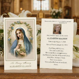 Katholische Glücksmutter Mary Beerdigung Gebetskar Begleitkarte