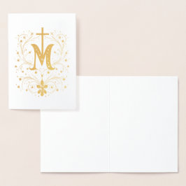 Katholische Goldene Marian Cross Religious MInimal Folienkarte