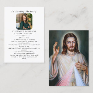 Katholische Göttliche Barmherzigkeit Jesus-Totenme Visitenkarte