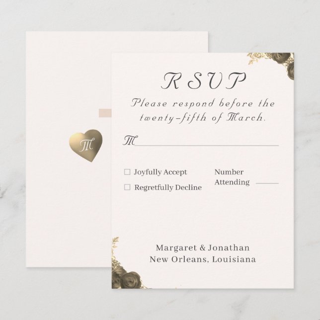 Katholische Grace Wedding RSVP Karte (Vorne/Hinten)