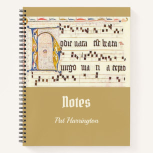Katholische Gregorianische Chant Latin Mass Mittel Notizbuch