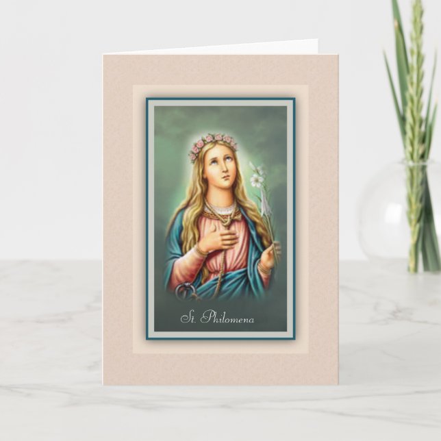 Katholische Gruß-Karte St. Philomena Karte (Vorderseite)