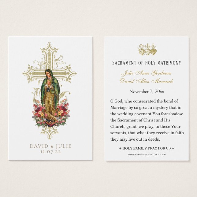 Katholische Guadalupe Hochzeitskarte (Vorne & Hinten)