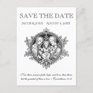 Katholische Heilige Familie SAVE THE DATE Ankündigungspostkarte