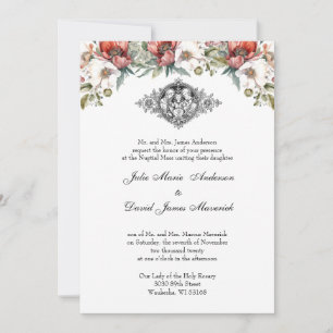 Katholische Heilige Hochzeit der Flora Einladung