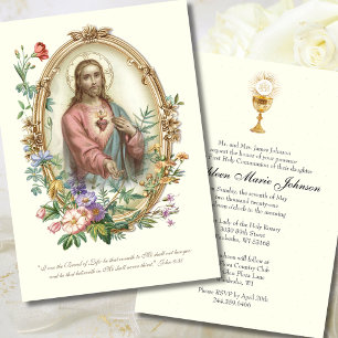 Katholische Heilige Kommune Heiliges Herz Jesus Einladung