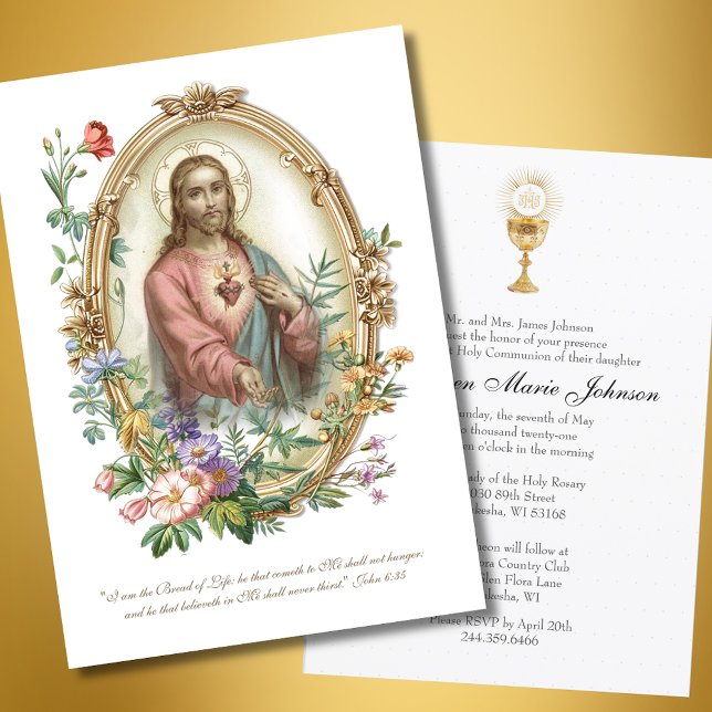 Katholische Heilige Kommune Heiliges Herz Jesus Einladung (Von Creator hochgeladen)