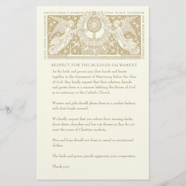 Katholische Hochzeit bescheidene Kirchenbekleidung Briefpapier (Vorderseite)