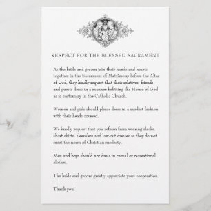 Katholische Hochzeit bescheidene Kirchenbekleidung Briefpapier