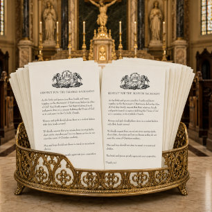 Katholische Hochzeit bescheidene Kirchenbekleidung Briefpapier