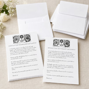 Katholische Hochzeit bescheidene Kirchenbekleidung Briefpapier