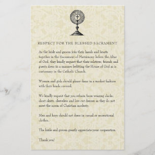 Katholische Hochzeit bescheidene Kirchenbekleidung Briefpapier