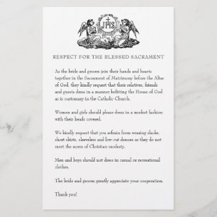 Katholische Hochzeit bescheidene Kirchenbekleidung Briefpapier