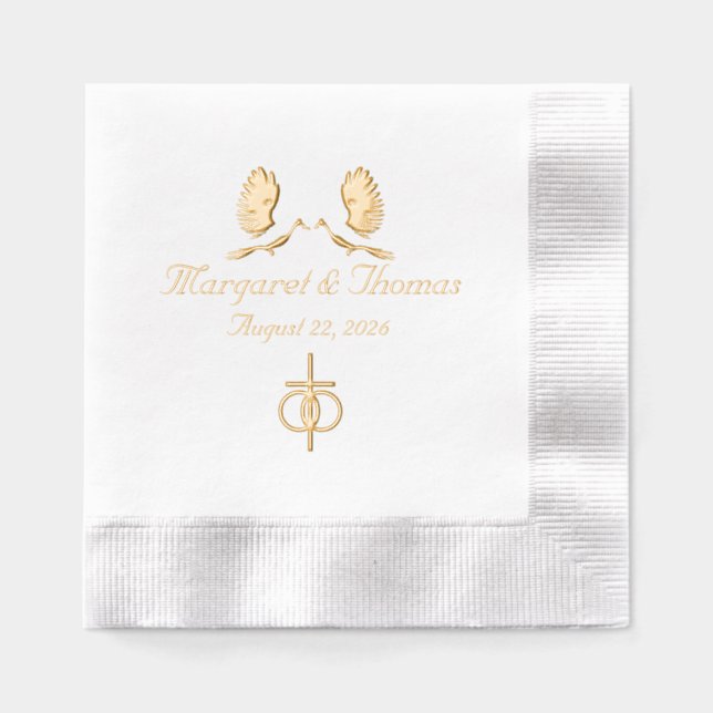Katholische Hochzeit der Nuptial Unity Servietten Mit Folie (Vorderseite)
