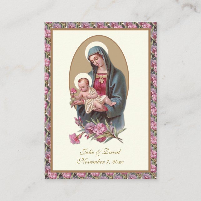 Katholische Hochzeit Heiliges Gebet Mary Jesus Blo Visitenkarte (Vorderseite)
