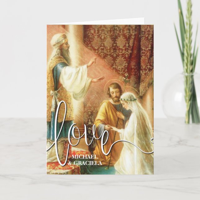 Katholische Hochzeitgebet Weiße Liebe Skriptüberla Karte (Vorderseite)