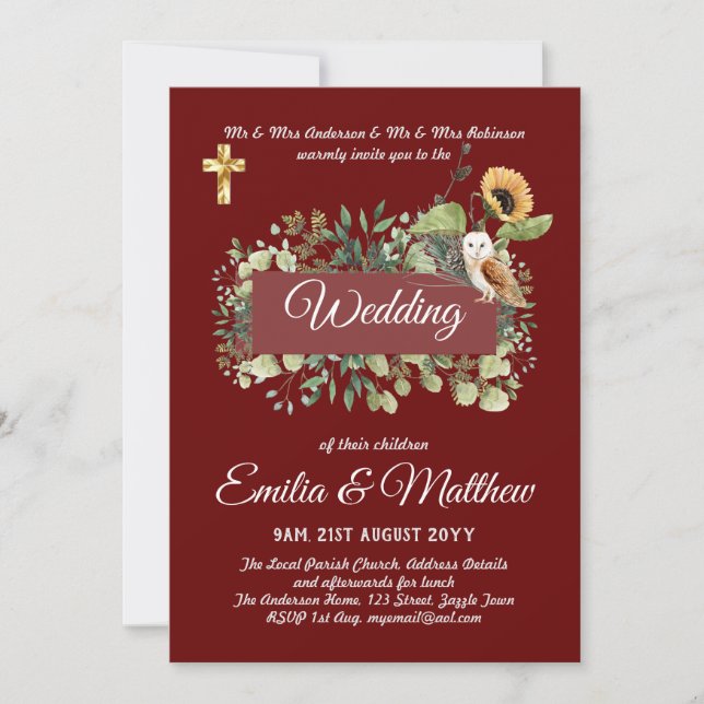 Katholische Hochzeitseinladungen Florenz Elegante  Einladung (Vorderseite)