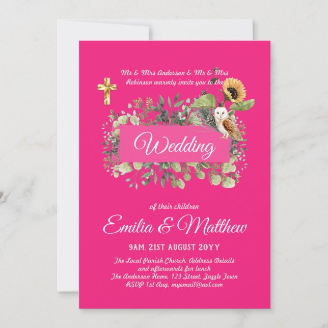 Katholische Hochzeitseinladungen Florenz Elegante  Einladung (Vorderseite)