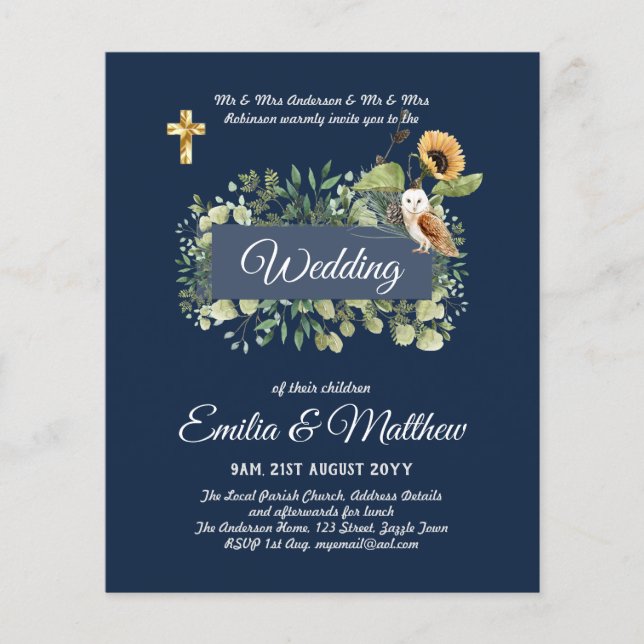 Katholische Hochzeitseinladungen Florenz Elegante  Flyer (Vorne)