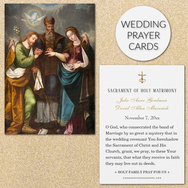 Katholische Hochzeitsgebet Heilige Kartenhochzeit (Traditional Catholic Wedding Prayer Cards with the Virgin Mary and St. Joseph)