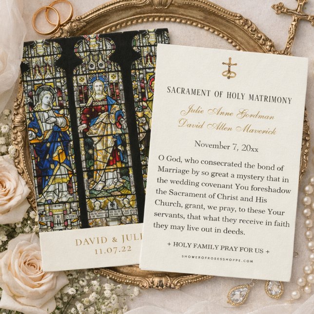 Katholische Hochzeitskarte aus verkettetem Glas (Von Creator hochgeladen)