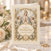 Katholische Hochzeitskarte Jungfrau Maria & Engel