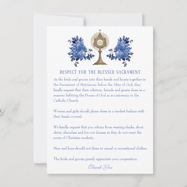 Katholische Hochzeitskarte Mitteilungskarte (Vorderseite)