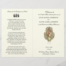 katholische Hochzeitsprogramm Vintage Florentiner 