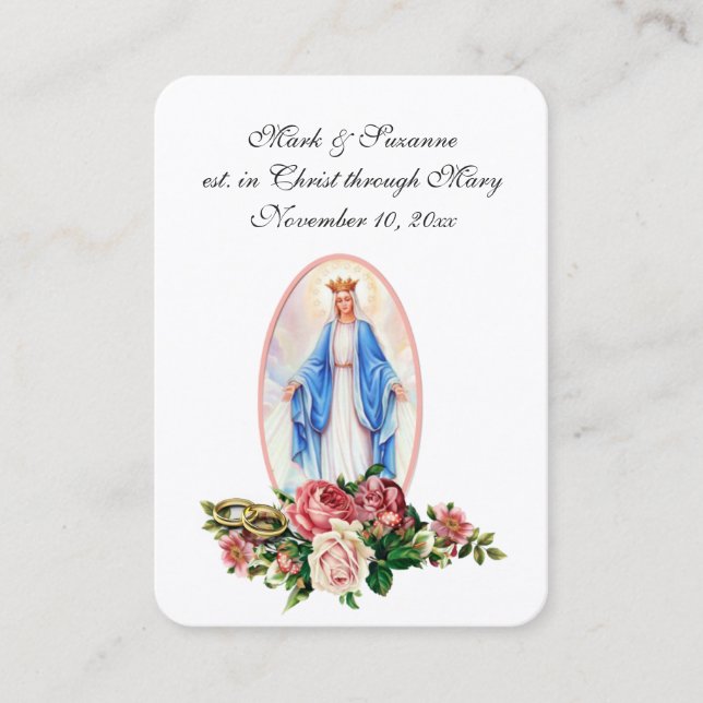 Katholische Hochzeitsstiftung Maria Religiöse Heil Visitenkarte (Vorderseite)