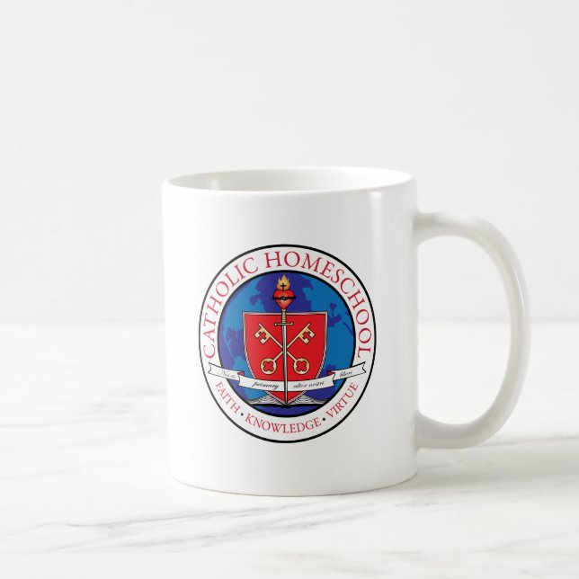 Katholische Homeschool Wappen-Kaffee-Tasse Kaffeetasse (Rechts)
