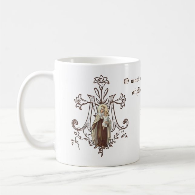 Katholische Jungfrau Carmel Maria Jesus Kaffeetasse (Links)