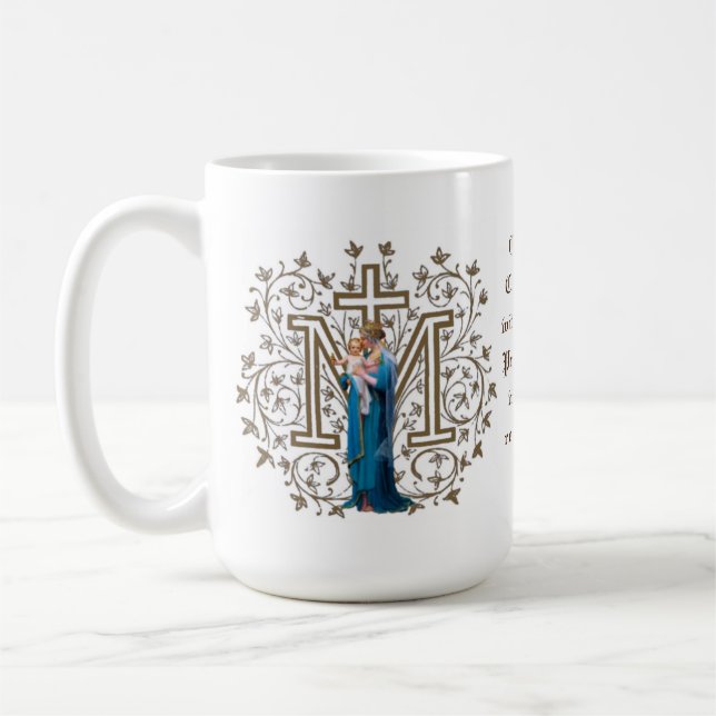 Katholische Jungfrau Maria kreuzen Jesus Gebet Rel Kaffeetasse (Links)
