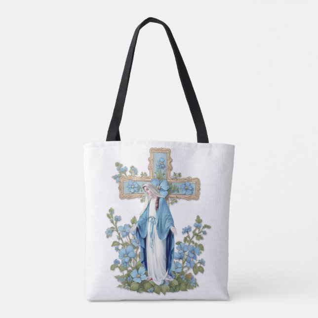 Katholische Jungfrau Mary Ave Maria auf Latein Tasche (Rückseite)
