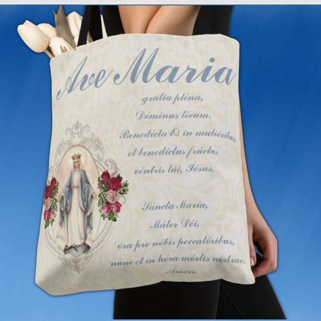 Katholische Jungfrau Mary Ave Maria auf Latein Tasche (Von Creator hochgeladen)