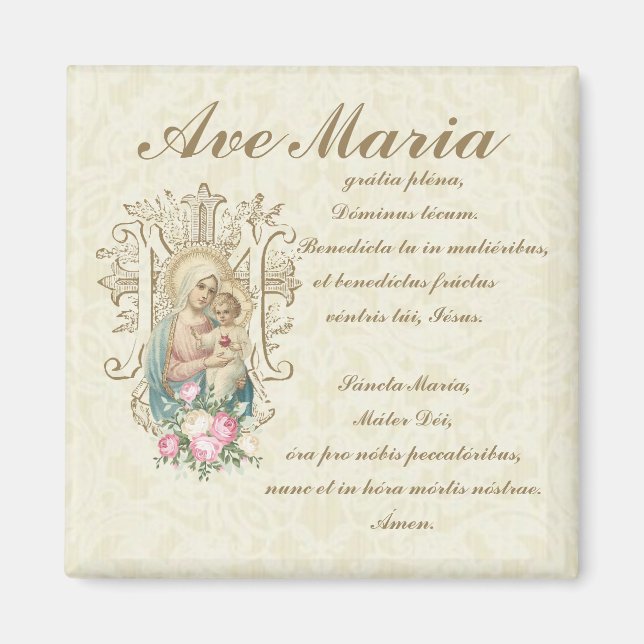 Katholische Jungfrau Mary Ave Maria Baby Jesus Flo Magnet (Vorne)