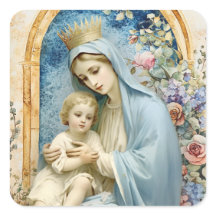 Katholische Jungfrau Mary Baby Jesus Floral