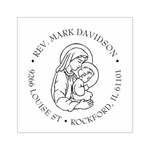 Katholische Jungfrau Mary BabyJesus Religiöse Gummistempel