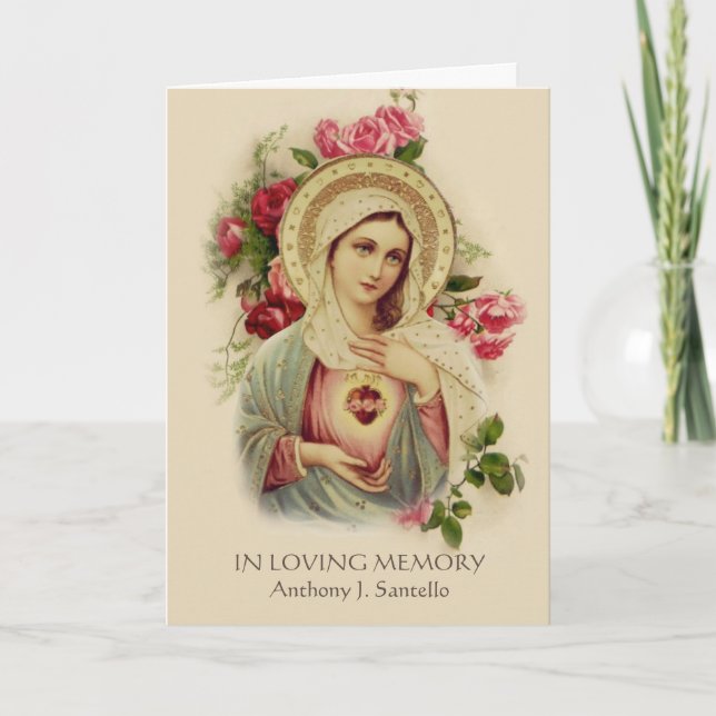 Katholische Jungfrau Mary Beerdigung Heilige Gebet Karte (Vorderseite)