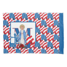 Katholische Jungfrau Mary Cross American Flag Reli